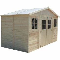 Abri De Jardin En Bois Naturel - Stockage Extérieur Avec Fenêtres- H246x418x220 Cm/8 M² Hangar En Bois Naturel - Atelier Rangement Outils Et Vélos- TIMBELA M332 - Beige 9 Abri De Jardin En Bois Naturel - Stockage Extérieur Avec Fenêtres- H246x418x220 Cm/8 M² Hangar En Bois Naturel - Atelier Rangement Outils Et Vélos- TIMBELA M332 - Beige -France Abri de jardin Soldes Boutique 26984886 3