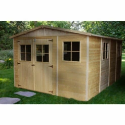 Abri De Jardin En Bois Naturel - Stockage Extérieur Avec Fenêtres- H226x324x416 Cm/12 M² Hangar En Bois Naturel - Atelier Rangement Outils Et Vélos- TIMBELA M336 - Beige 10 Abri De Jardin En Bois Naturel - Stockage Extérieur Avec Fenêtres- H226x324x416 Cm/12 M² Hangar En Bois Naturel - Atelier Rangement Outils Et Vélos- TIMBELA M336 - Beige -France Abri de jardin Soldes Boutique 26984971 4