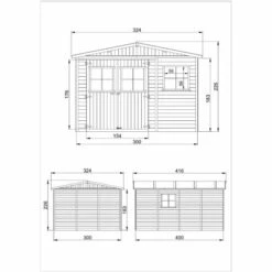 Abri De Jardin En Bois Naturel - Stockage Extérieur Avec Fenêtres- H226x324x416 Cm/12 M² Hangar En Bois Naturel - Atelier Rangement Outils Et Vélos- TIMBELA M336 - Beige 11 Abri De Jardin En Bois Naturel - Stockage Extérieur Avec Fenêtres- H226x324x416 Cm/12 M² Hangar En Bois Naturel - Atelier Rangement Outils Et Vélos- TIMBELA M336 - Beige -France Abri de jardin Soldes Boutique 26984971 5