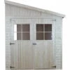 Abri De Jardin En Bois Naturel (sans Paroi Latérale)- Stockage Extérieur Avec Fenêtres- H244x211x318 Cm/6 M2, Hangar En Bois Naturel - Atelier Rangement Outils Et Vélos- TIMBELA M339 - Beige -France Abri de jardin Soldes Boutique 26985003 1