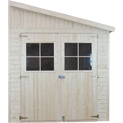Abri De Jardin En Bois Naturel(avec Paroi Latérale) - Stockage Extérieur Avec Fenêtres- H244x216x318 Cm/6,2 M2, Hangar En Bois Naturel - Atelier Rangement Outils Et Vélos- TIMBELA M339A - Beige 3 Abri De Jardin En Bois Naturel(avec Paroi Latérale) - Stockage Extérieur Avec Fenêtres- H244x216x318 Cm/6,2 M2, Hangar En Bois Naturel - Atelier Rangement Outils Et Vélos- TIMBELA M339A - Beige