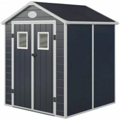 Abri De Jardin En Résine Gardiun Zoe A - 3,64 M² 190x192x226 Cm Plancher Gris Anthracite