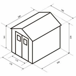 Abri De Jardin En Résine Gardiun Zoe B - 5,32 M² 190x280x226 Cm Plancher Gris Anthracite -France Abri de jardin Soldes Boutique 27979120 4