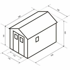 Abri De Jardin En Résine Gardiun Zoe C - 6,99 M² 190x368x226 Cm Plancher Gris Anthracite -France Abri de jardin Soldes Boutique 27979121 4