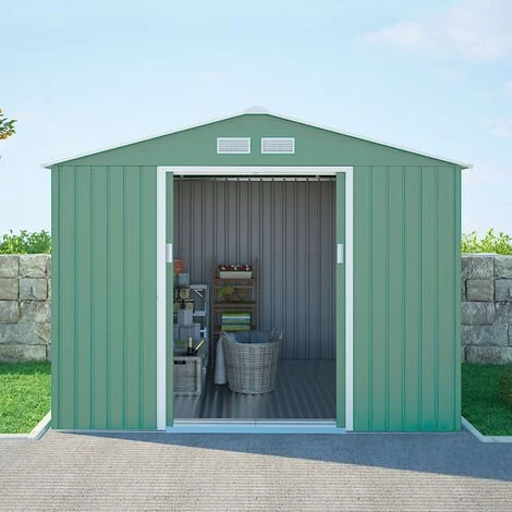 SOANA GARDEN SHED Abri En Tôle Galvanisée Verte Pour Outils De Jardin Ortisei NATURE 277x191x202cm 3 SOANA GARDEN SHED Abri En Tôle Galvanisée Verte Pour Outils De Jardin Ortisei NATURE 277x191x202cm