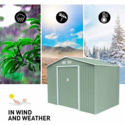 SOANA GARDEN SHED Abri En Tôle Galvanisée Verte Pour Outils De Jardin Ortisei NATURE 277x191x202cm 8 SOANA GARDEN SHED Abri En Tôle Galvanisée Verte Pour Outils De Jardin Ortisei NATURE 277x191x202cm -France Abri de jardin Soldes Boutique 28103610 2