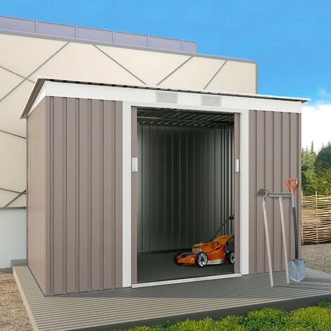 SOANA GARDEN SHED Abris De Jardin En Tôle Galvanisée Grise Porto Cervo 261x181x176cm 3 SOANA GARDEN SHED Abris De Jardin En Tôle Galvanisée Grise Porto Cervo 261x181x176cm