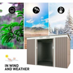 SOANA GARDEN SHED Abris De Jardin En Tôle Galvanisée Grise Porto Cervo 261x181x176cm 8 SOANA GARDEN SHED Abris De Jardin En Tôle Galvanisée Grise Porto Cervo 261x181x176cm -France Abri de jardin Soldes Boutique 28103615 2