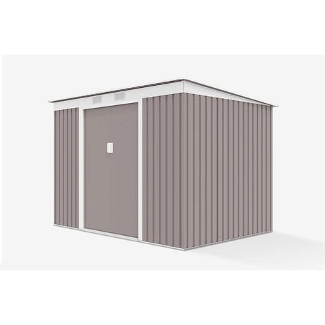SOANA GARDEN SHED Abris De Jardin En Tôle Galvanisée Grise Porto Cervo 261x181x176cm 6 SOANA GARDEN SHED Abris De Jardin En Tôle Galvanisée Grise Porto Cervo 261x181x176cm – Image 4