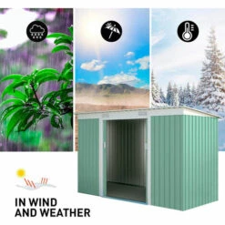 SOANA GARDEN SHED Abris De Jardin En Tôle Galvanisée Verte Porto Cervo Nature 261x181x176cm -France Abri de jardin Soldes Boutique 28103617 2