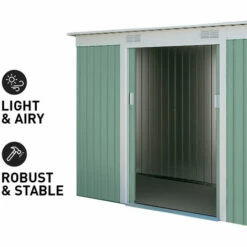 SOANA GARDEN SHED Abris De Jardin En Tôle Galvanisée Verte Porto Cervo Nature 261x181x176cm -France Abri de jardin Soldes Boutique 28103617 3