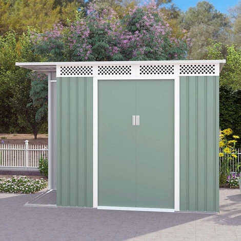 SOANA GARDEN SHED Abri De Jardin Tôle Galvanisée Verte Boîte à Outils Tyrol NATURE 257X142x184cm 3 SOANA GARDEN SHED Abri De Jardin Tôle Galvanisée Verte Boîte à Outils Tyrol NATURE 257X142x184cm