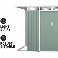 SOANA GARDEN SHED Abri De Jardin Tôle Galvanisée Verte Boîte à Outils Tyrol NATURE 257X142x184cm 9 SOANA GARDEN SHED Abri De Jardin Tôle Galvanisée Verte Boîte à Outils Tyrol NATURE 257X142x184cm -France Abri de jardin Soldes Boutique 28103620 3