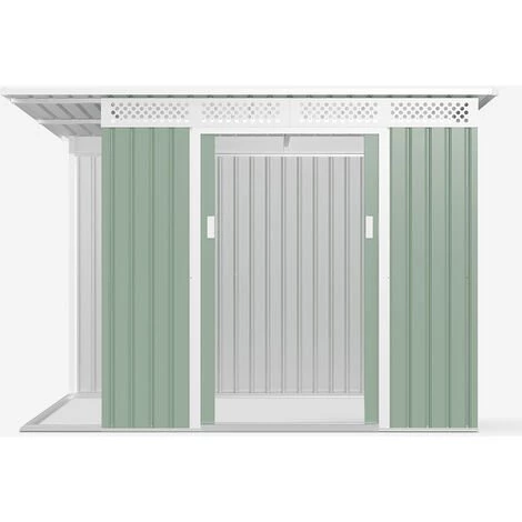 SOANA GARDEN SHED Abri De Jardin Tôle Galvanisée Verte Boîte à Outils Tyrol NATURE 257X142x184cm 7 SOANA GARDEN SHED Abri De Jardin Tôle Galvanisée Verte Boîte à Outils Tyrol NATURE 257X142x184cm – Image 5
