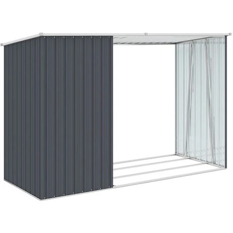 ASUPERMALL Abri A Bois De Jardin Anthracite 245x98x159 Cm Acier Galvanise 7 ASUPERMALL Abri A Bois De Jardin Anthracite 245x98x159 Cm Acier Galvanise – Image 5