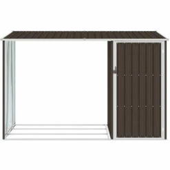 ASUPERMALL Abri A Bois De Jardin Marron 245x98x159 Cm Acier Galvanise -France Abri de jardin Soldes Boutique 28181808 3