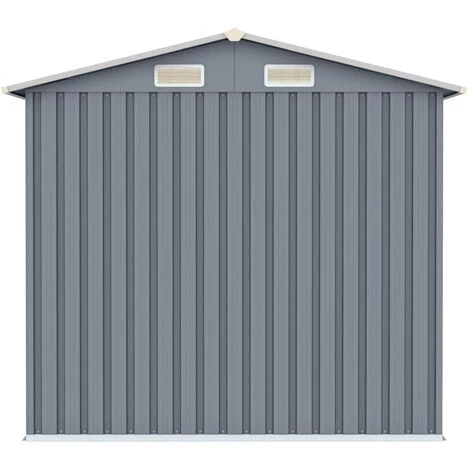 ASUPERMALL Abri De Jardin Gris 205x129x183 Cm Acier Galvanise 5 ASUPERMALL Abri De Jardin Gris 205x129x183 Cm Acier Galvanise – Image 3