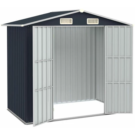 ASUPERMALL Abri De Jardin Anthracite 205x129x183 Cm Acier Galvanise 4 ASUPERMALL Abri De Jardin Anthracite 205x129x183 Cm Acier Galvanise – Image 2