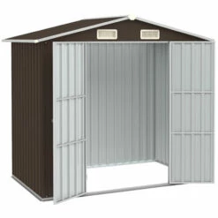 ASUPERMALL Abri De Jardin Marron 205x129x183 Cm Acier Galvanise 9 ASUPERMALL Abri De Jardin Marron 205x129x183 Cm Acier Galvanise -France Abri de jardin Soldes Boutique 28181823 3