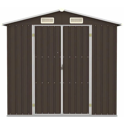 ASUPERMALL Abri De Jardin Marron 205x129x183 Cm Acier Galvanise 6 ASUPERMALL Abri De Jardin Marron 205x129x183 Cm Acier Galvanise – Image 4