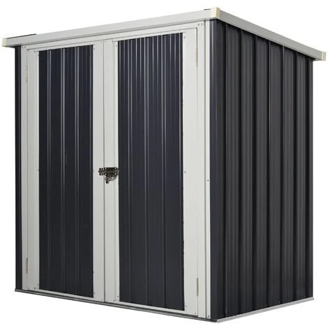Outsunny Abri De Jardin - Remise Pour Outils - Abri Vélo - Abri Poubelle - 2 Portes Verrouillables - Dim. 147L X 86l X 134H Cm - Tôle D'acier Noir Blanc - Noir 3 Outsunny Abri De Jardin - Remise Pour Outils - Abri Vélo - Abri Poubelle - 2 Portes Verrouillables - Dim. 147L X 86l X 134H Cm - Tôle D'acier Noir Blanc - Noir