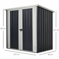 Outsunny Abri De Jardin - Remise Pour Outils - Abri Vélo - Abri Poubelle - 2 Portes Verrouillables - Dim. 147L X 86l X 134H Cm - Tôle D'acier Noir Blanc - Noir 9 Outsunny Abri De Jardin - Remise Pour Outils - Abri Vélo - Abri Poubelle - 2 Portes Verrouillables - Dim. 147L X 86l X 134H Cm - Tôle D'acier Noir Blanc - Noir -France Abri de jardin Soldes Boutique 28278734 3
