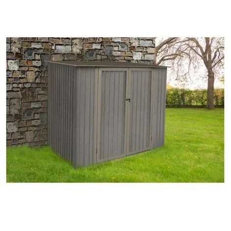 CHALET & JARDIN Abri De Jardin En Métal Monopente Aspect BOIS VIEILLI - 3,3 M² 4 CHALET & JARDIN Abri De Jardin En Métal Monopente Aspect BOIS VIEILLI - 3,3 M² – Image 2