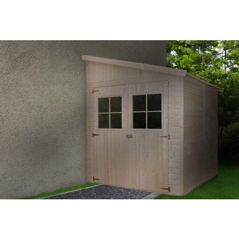 Abri De Jardin En Bois Naturel(avec Paroi Latérale) - Stockage Extérieur Avec Fenêtres- H244x216x220 Cm/4 M2, Hangar En Bois Naturel - Atelier Rangement Outils Et Vélos- TIMBELA M338A - Beige 6 Abri De Jardin En Bois Naturel(avec Paroi Latérale) - Stockage Extérieur Avec Fenêtres- H244x216x220 Cm/4 M2, Hangar En Bois Naturel - Atelier Rangement Outils Et Vélos- TIMBELA M338A - Beige – Image 4