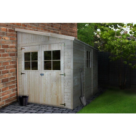 Abri De Jardin En Bois Naturel (sans Paroi Latérale) AVEC LES PLANCHERS IMPRÉGNÉ- Stockage Extérieur Avec Fenêtres- H244x211x318 Cm/6 M2- Atelier Rangement Outils Et Vélos- TIMBELA M339+M339G 6 Abri De Jardin En Bois Naturel (sans Paroi Latérale) AVEC LES PLANCHERS IMPRÉGNÉ- Stockage Extérieur Avec Fenêtres- H244x211x318 Cm/6 M2- Atelier Rangement Outils Et Vélos- TIMBELA M339+M339G – Image 4
