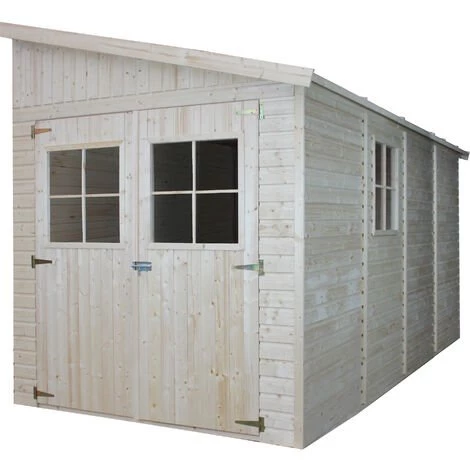 Abri De Jardin En Bois Naturel(avec Paroi Latérale) - Stockage Extérieur Avec Fenêtres-H244x216x416 Cm/8,2 M2, Hangar En Bois Naturel - Atelier Rangement Outils Et Vélos- TIMBELA M340A - Beige 3 Abri De Jardin En Bois Naturel(avec Paroi Latérale) - Stockage Extérieur Avec Fenêtres-H244x216x416 Cm/8,2 M2, Hangar En Bois Naturel - Atelier Rangement Outils Et Vélos- TIMBELA M340A - Beige