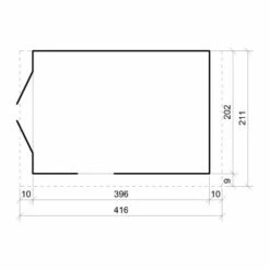 Abri De Jardin En Bois Naturel(avec Paroi Latérale) PLUS LES PLANCHERS IMPRÉGNÉ- Stockage Extérieur Avec Fenêtres- H244x216x416 Cm/8,2 M2- Atelier Rangement Outils Et Vélos- TIMBELA M340A+M340G - Beige -France Abri de jardin Soldes Boutique 29081890 3