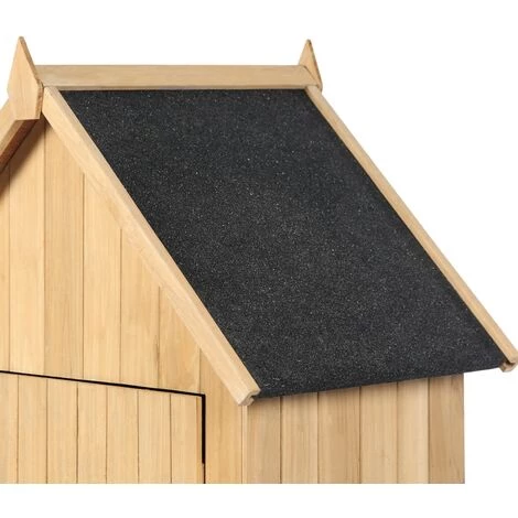 IDMARKET Armoire De Jardin Abri En Bois Naturel Avec Toit Bitumé - Naturel 5 IDMARKET Armoire De Jardin Abri En Bois Naturel Avec Toit Bitumé - Naturel – Image 3