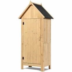 IDMARKET Armoire De Jardin Abri En Bois Naturel Avec Toit Bitumé - Naturel 11 IDMARKET Armoire De Jardin Abri En Bois Naturel Avec Toit Bitumé - Naturel -France Abri de jardin Soldes Boutique 29092097 5