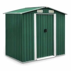 ESTEXO Remise à Outils Métal 204x132x185 Cm Abri De Jardin Abri De Jardin Vert