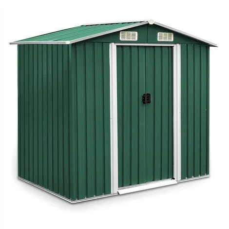 ESTEXO Remise à Outils Métal 204x132x185 Cm Abri De Jardin Abri De Jardin Vert 3 ESTEXO Remise à Outils Métal 204x132x185 Cm Abri De Jardin Abri De Jardin Vert