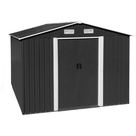 ESTEXO Abri à Outil Abri De Jardin 257x300x178 Cm Fondation Métal Anthracite 3 ESTEXO Abri à Outil Abri De Jardin 257x300x178 Cm Fondation Métal Anthracite