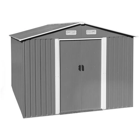 ESTEXO Abri à Outils Abri De Jardin 497x257x178 Cm Fondation En Métal Gris Clair 3 ESTEXO Abri à Outils Abri De Jardin 497x257x178 Cm Fondation En Métal Gris Clair