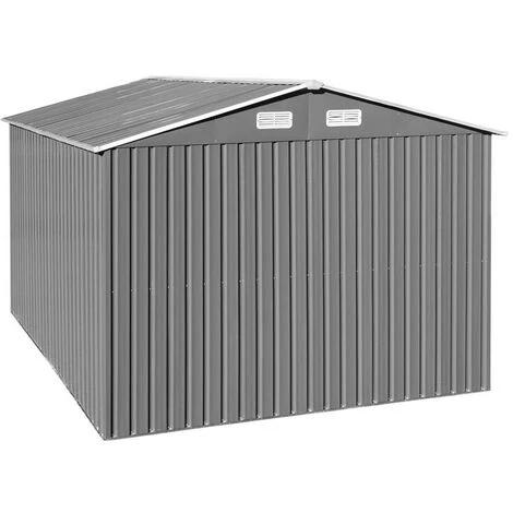 ESTEXO Abri à Outils Abri De Jardin 497x257x178 Cm Fondation En Métal Gris Clair 4 ESTEXO Abri à Outils Abri De Jardin 497x257x178 Cm Fondation En Métal Gris Clair – Image 2