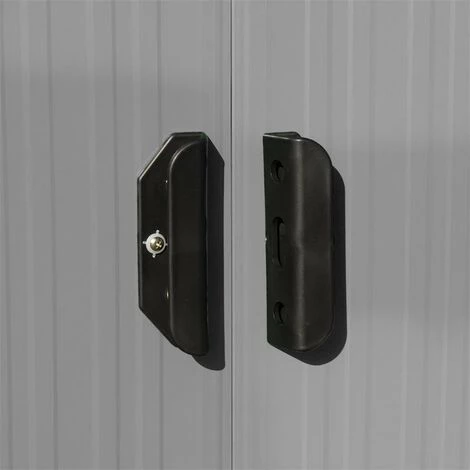 ESTEXO Abri à Outils Abri De Jardin 497x257x178 Cm Fondation En Métal Gris Clair 6 ESTEXO Abri à Outils Abri De Jardin 497x257x178 Cm Fondation En Métal Gris Clair – Image 4