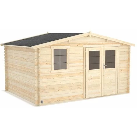 Forest Style Abri JUNO 10,1m² Brut - 212 X 183 Cm - 28mm - Madriers Emboités 3 Forest Style Abri JUNO 10,1m² Brut - 212 X 183 Cm - 28mm - Madriers Emboités