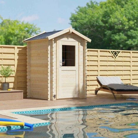 Forest Style Abri JUNO 1,6m² Brut - 212 X 183 Cm - 19mm - Madriers Emboités 4 Forest Style Abri JUNO 1,6m² Brut - 212 X 183 Cm - 19mm - Madriers Emboités – Image 2