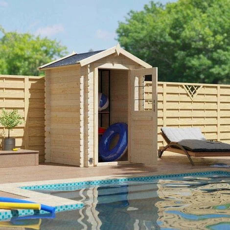 Forest Style Abri JUNO 1,6m² Brut - 212 X 183 Cm - 19mm - Madriers Emboités 5 Forest Style Abri JUNO 1,6m² Brut - 212 X 183 Cm - 19mm - Madriers Emboités – Image 3