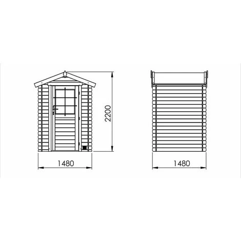 Forest Style Abri JUNO 1,6m² Brut - 212 X 183 Cm - 19mm - Madriers Emboités 7 Forest Style Abri JUNO 1,6m² Brut - 212 X 183 Cm - 19mm - Madriers Emboités – Image 5