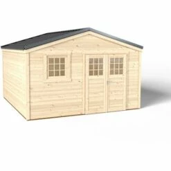 Forest Style Abri Shelty +16 - 395 X 395 Cm - Surface Utile : 15,2 M² - Madriers à Visser 28mm