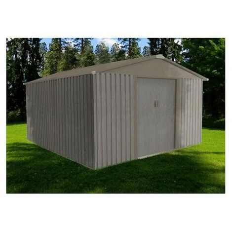 CHALET & JARDIN Abri De Jardin En Métal Aspect BOIS VIEILLI - 9,66 M² 4 CHALET & JARDIN Abri De Jardin En Métal Aspect BOIS VIEILLI - 9,66 M² – Image 2