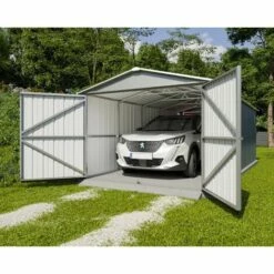 TRIGANO Garage Métal Gris Yardmaster 17,36 M² + Kit D'ancrage -France Abri de jardin Soldes Boutique 29670341 3