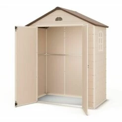 Abri De Jardin Résine Beige Trigano 1,61 M² + Kit D'ancrage