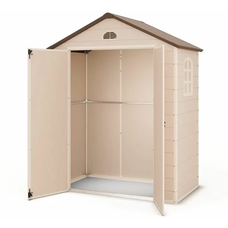 Abri De Jardin Résine Beige Trigano 1,61 M² + Kit D'ancrage 3 Abri De Jardin Résine Beige Trigano 1,61 M² + Kit D'ancrage