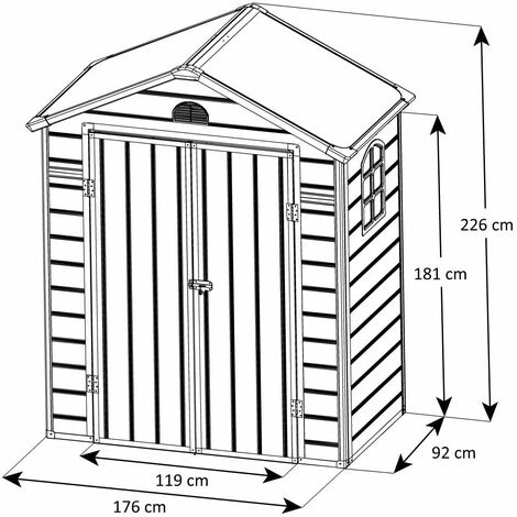 Abri De Jardin Résine Beige Trigano 1,61 M² + Kit D'ancrage 4 Abri De Jardin Résine Beige Trigano 1,61 M² + Kit D'ancrage – Image 2
