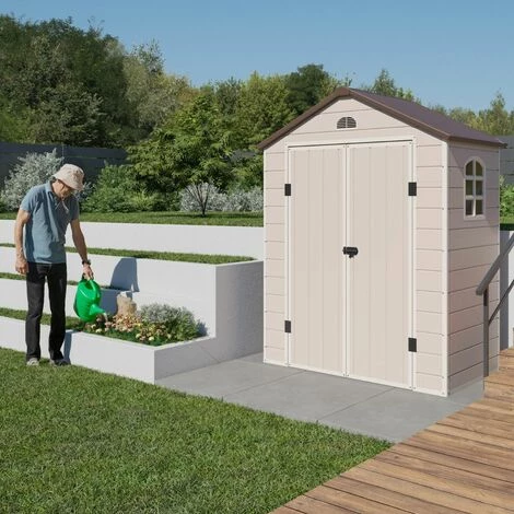 Abri De Jardin Résine Beige Trigano 1,61 M² + Kit D'ancrage 5 Abri De Jardin Résine Beige Trigano 1,61 M² + Kit D'ancrage – Image 3